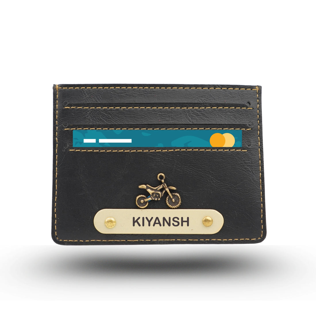 Classy Leather Customised Unisex Card Wallet - Black