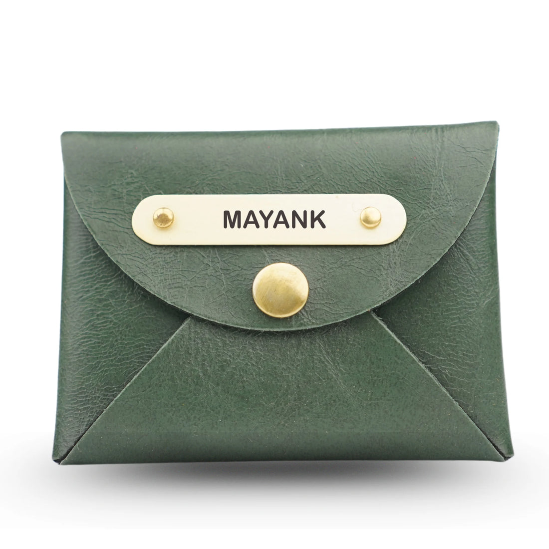 Classy Leather Customized Business-Visitng Card Holder (Olive Green)