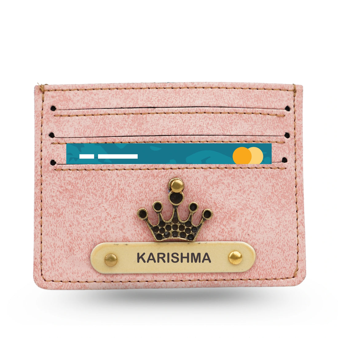 Classy Leather Customised Unisex Card Wallet - Pink