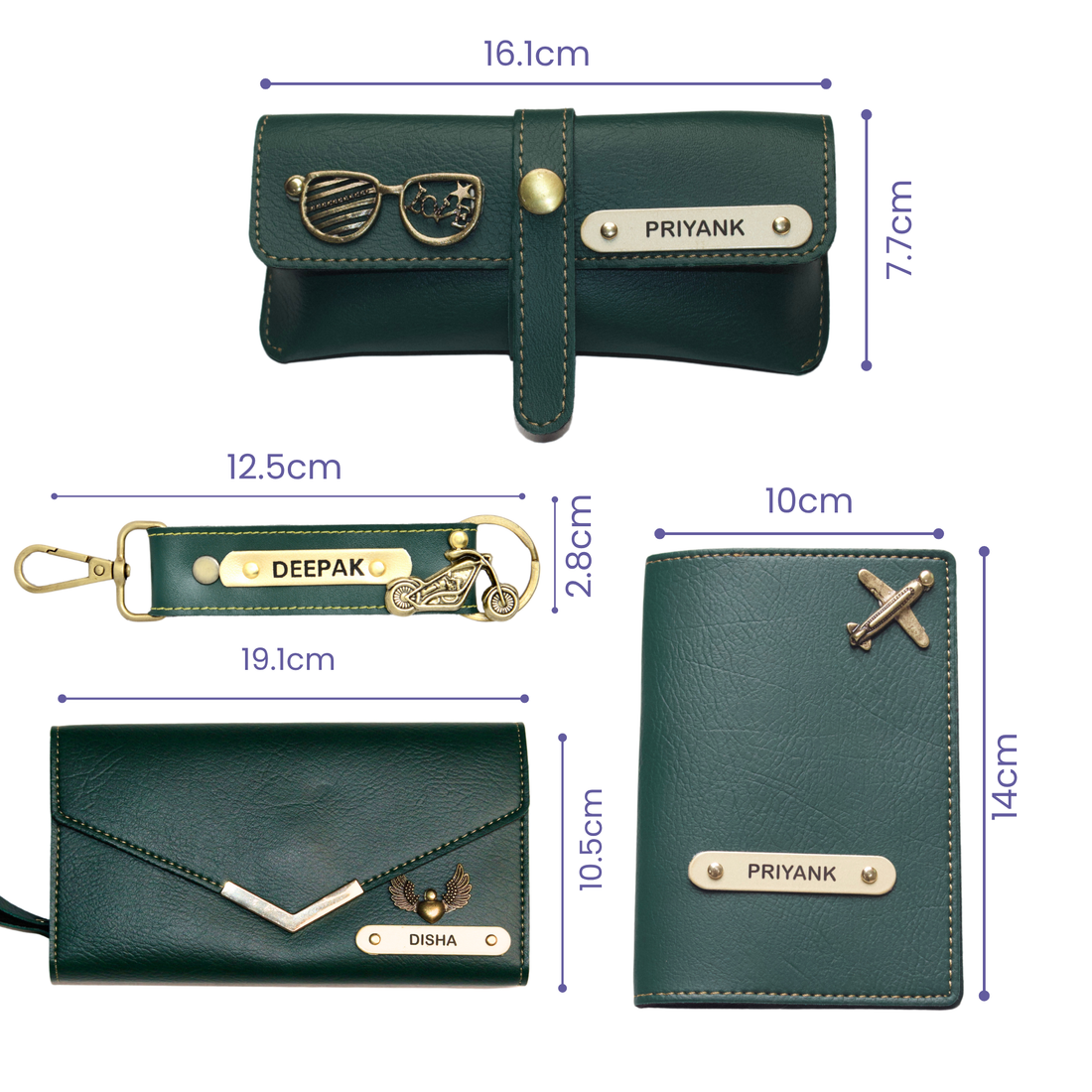 Nexon Ladies 4 Pc Combo (Lady Wallet 1.0, Passport, Eyewear, Keychain) (Olive Green)