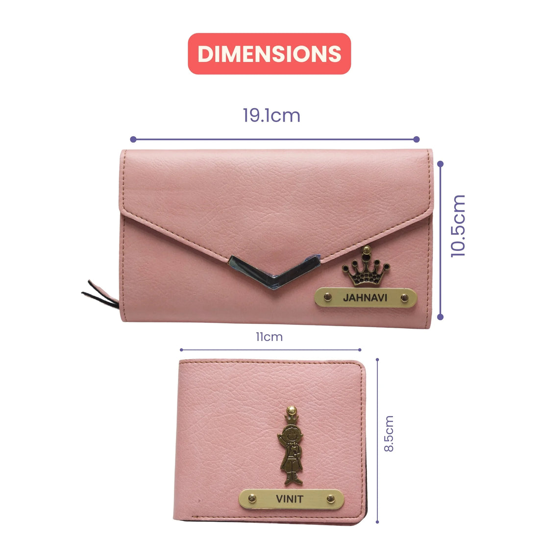 Nexon Leather Lady Wallet + Men's Wallet (Couple Gift 1) - Pink