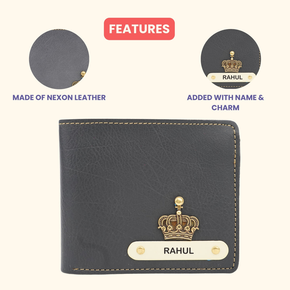 Nexon Leather Personalized Men's Wallet - Black