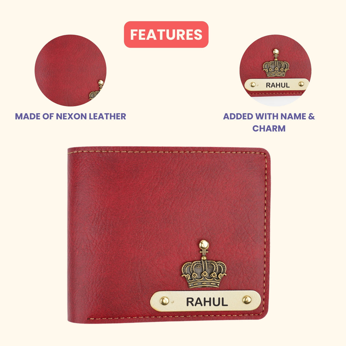 Nexon Leather Personalized Men's Wallet - Wine