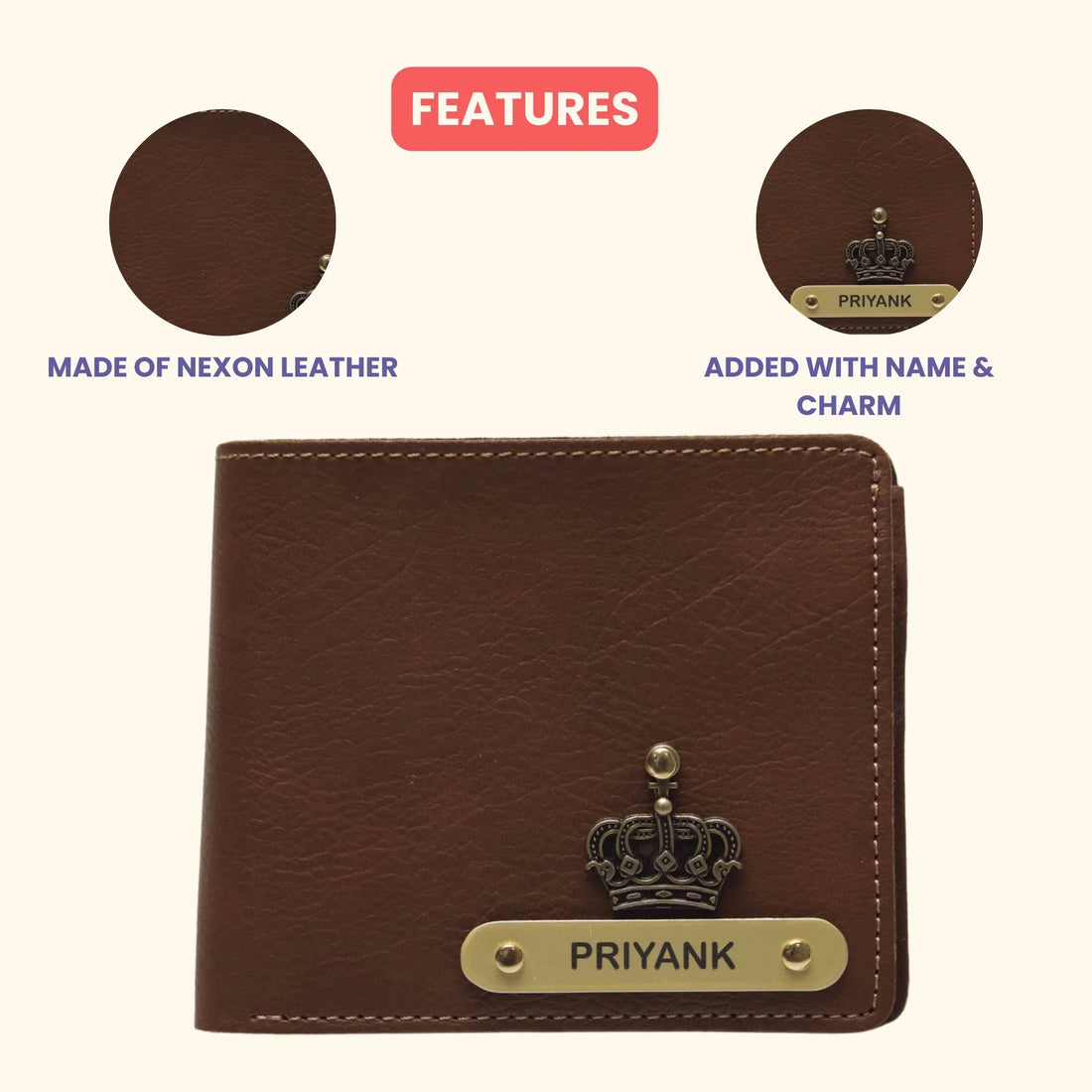 Nexon Leather Personalized Men's Wallet - Tan