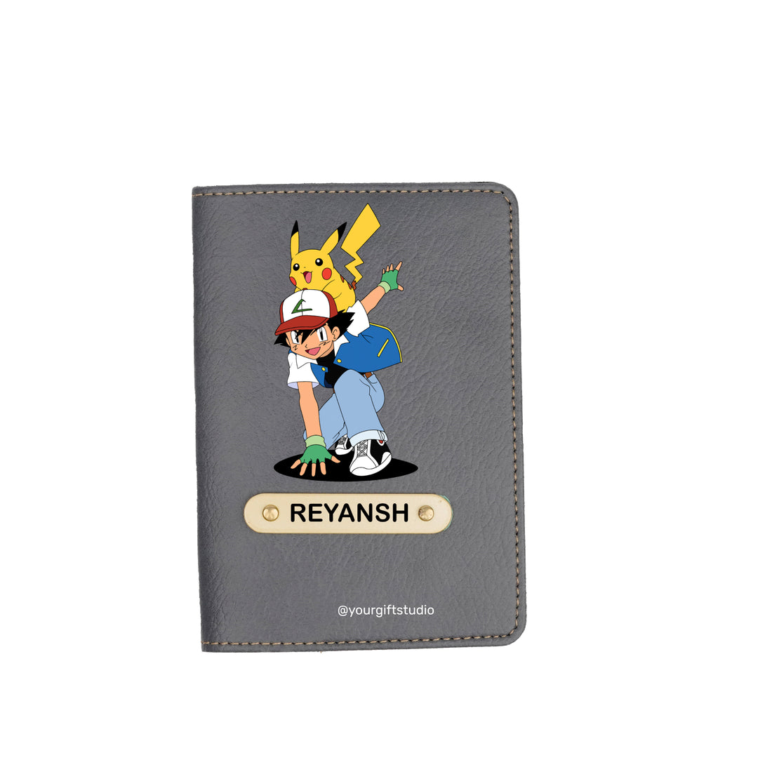 Pokemon Print Personalised Nexon Passport Cover - Grey