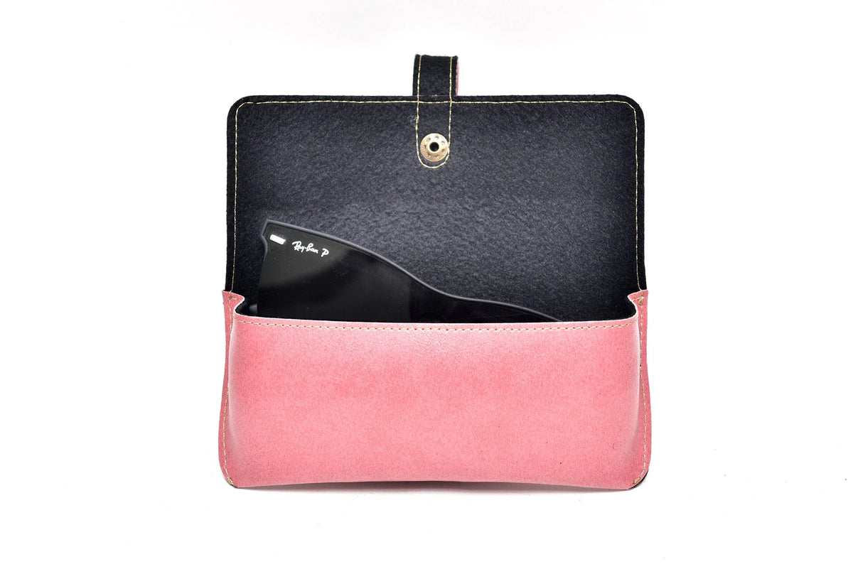 inside or open view of eyewear cover- peach