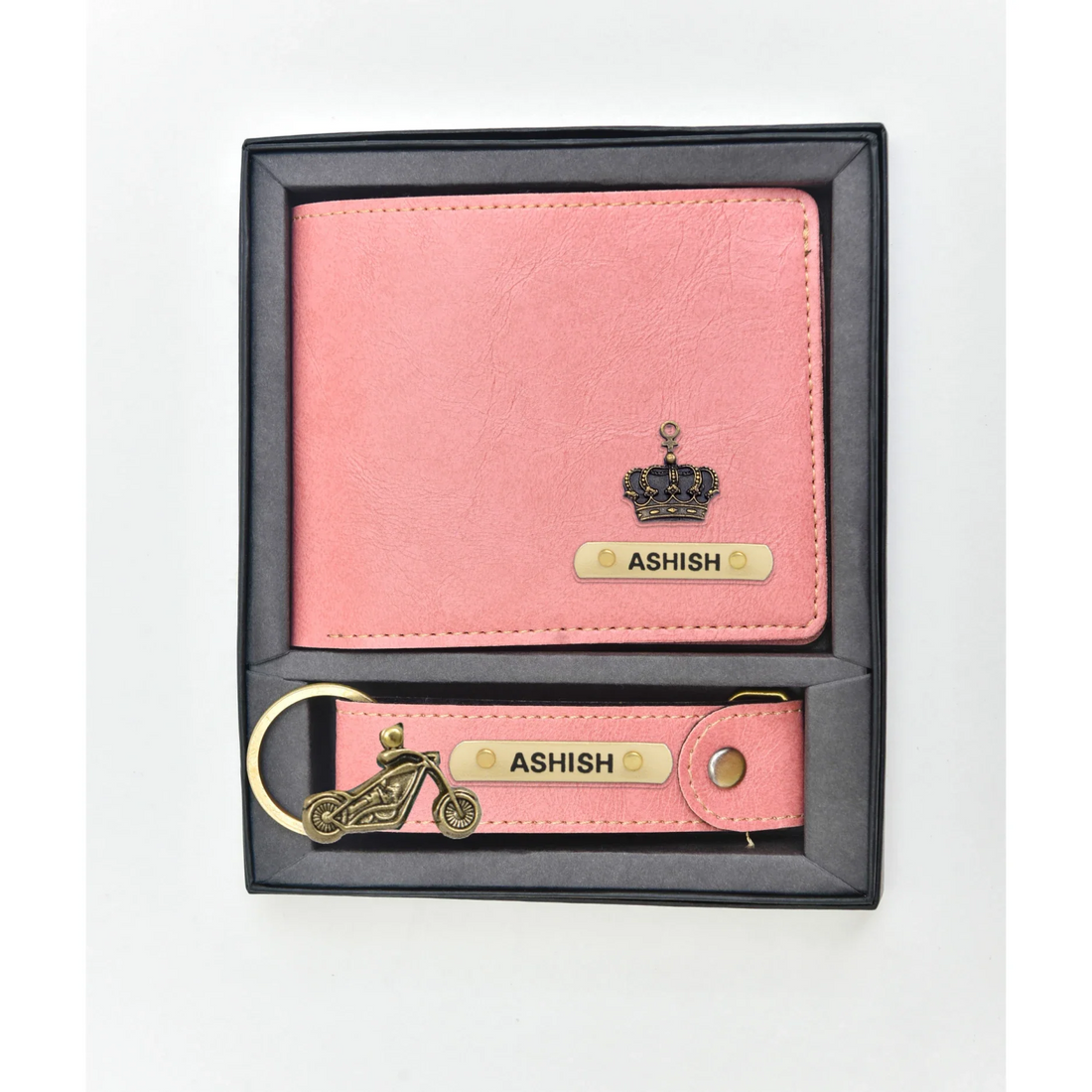 Classy Leather Customized Men's Combo (2 pcs) - Peach