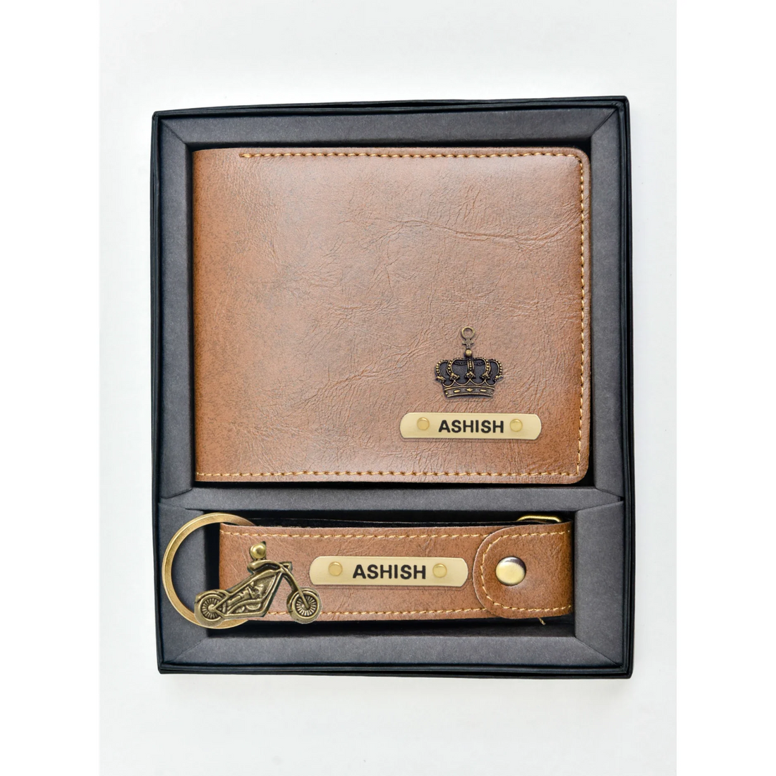 Classy Leather Customized Men's Combo (2 pcs) - Tan