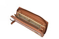 personalized-minimal-clutch-2-0-tan-customized-best-gift-for-boyfriend-girlfriend. inside or open view of Personalized Women's Minimal Clutch with All-around ZIpper - tan