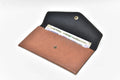 inside or open view of personalized minimal clutch-tan