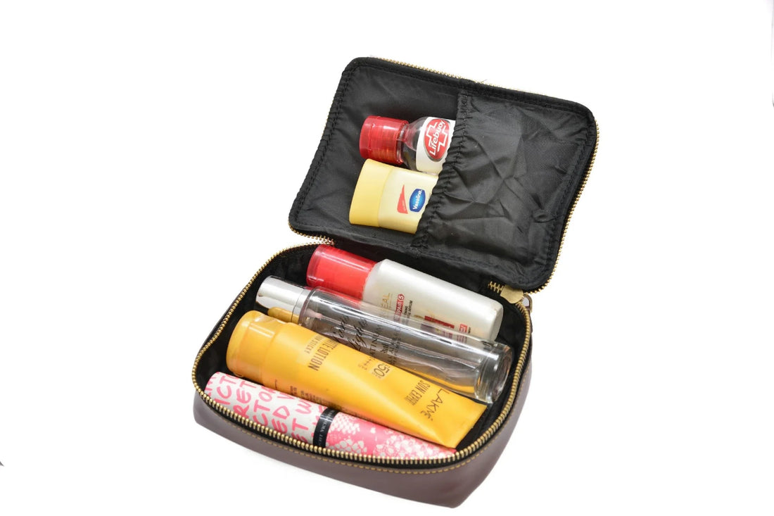 Women's Combo : Premium Lady Wallet & Mini Makeup Kit (Brown)