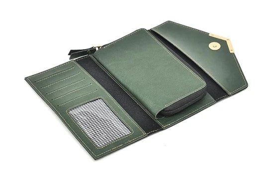 personalized lady wallet open look classy leather lady wallet