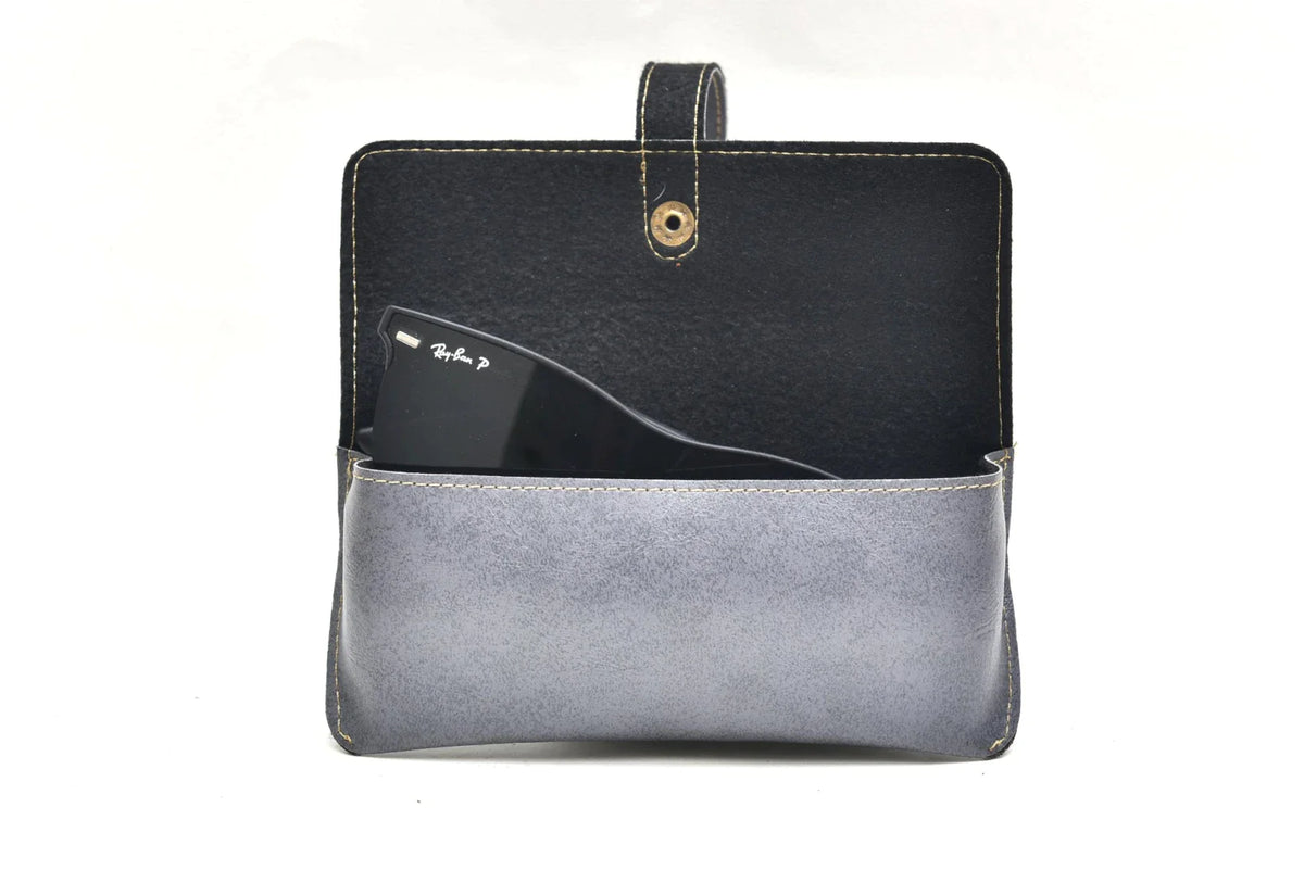 classy leather eyewear case open look