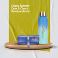 personalized perfect classy leather eyewear case and water bottle